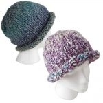 Rolled brim hand knit hats