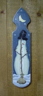 Snowman painting on wood